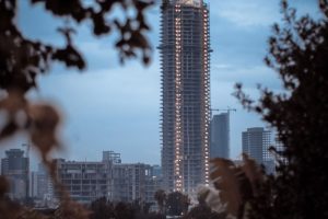 A skyscraper under construction in Addis Ababa