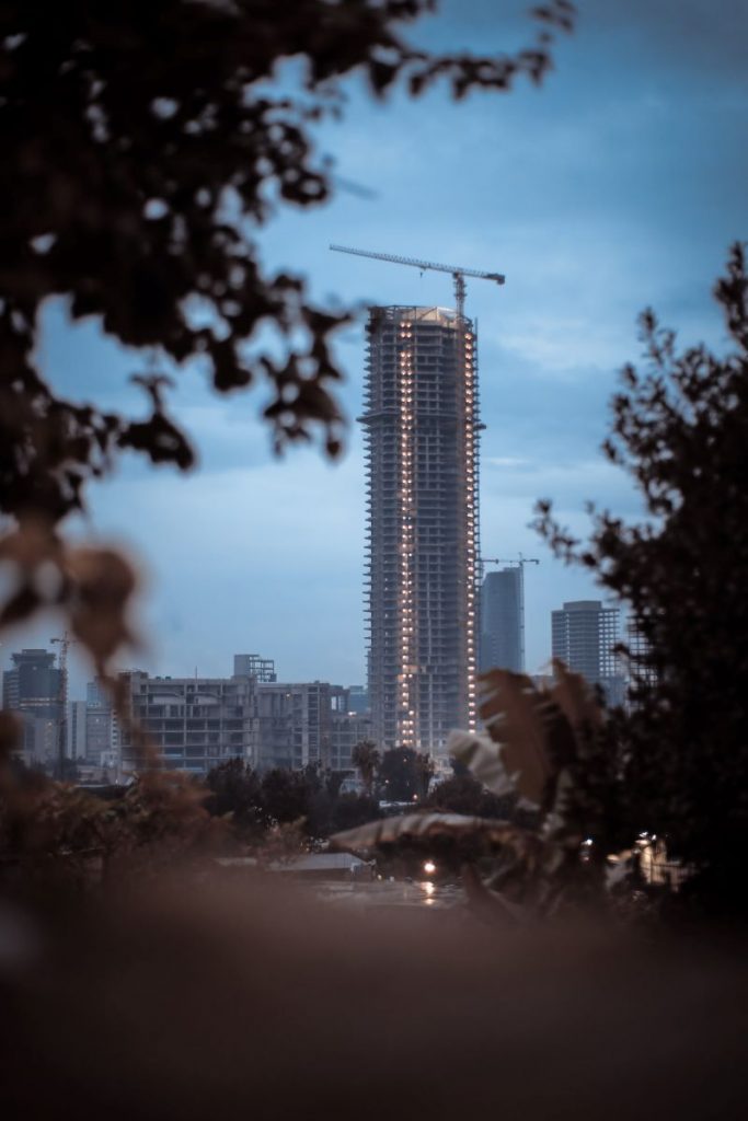 A skyscraper under construction in Addis Ababa