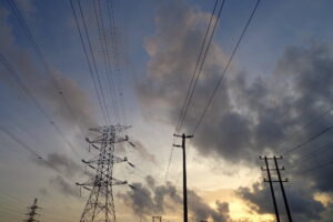 Photo of electricity pylons